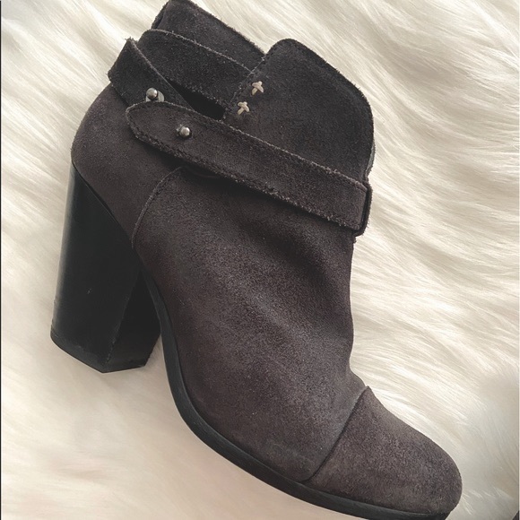 #243 Rag & Bone Soft Black Distressed Boho Leather Heel Boots - Picture 12 of 17